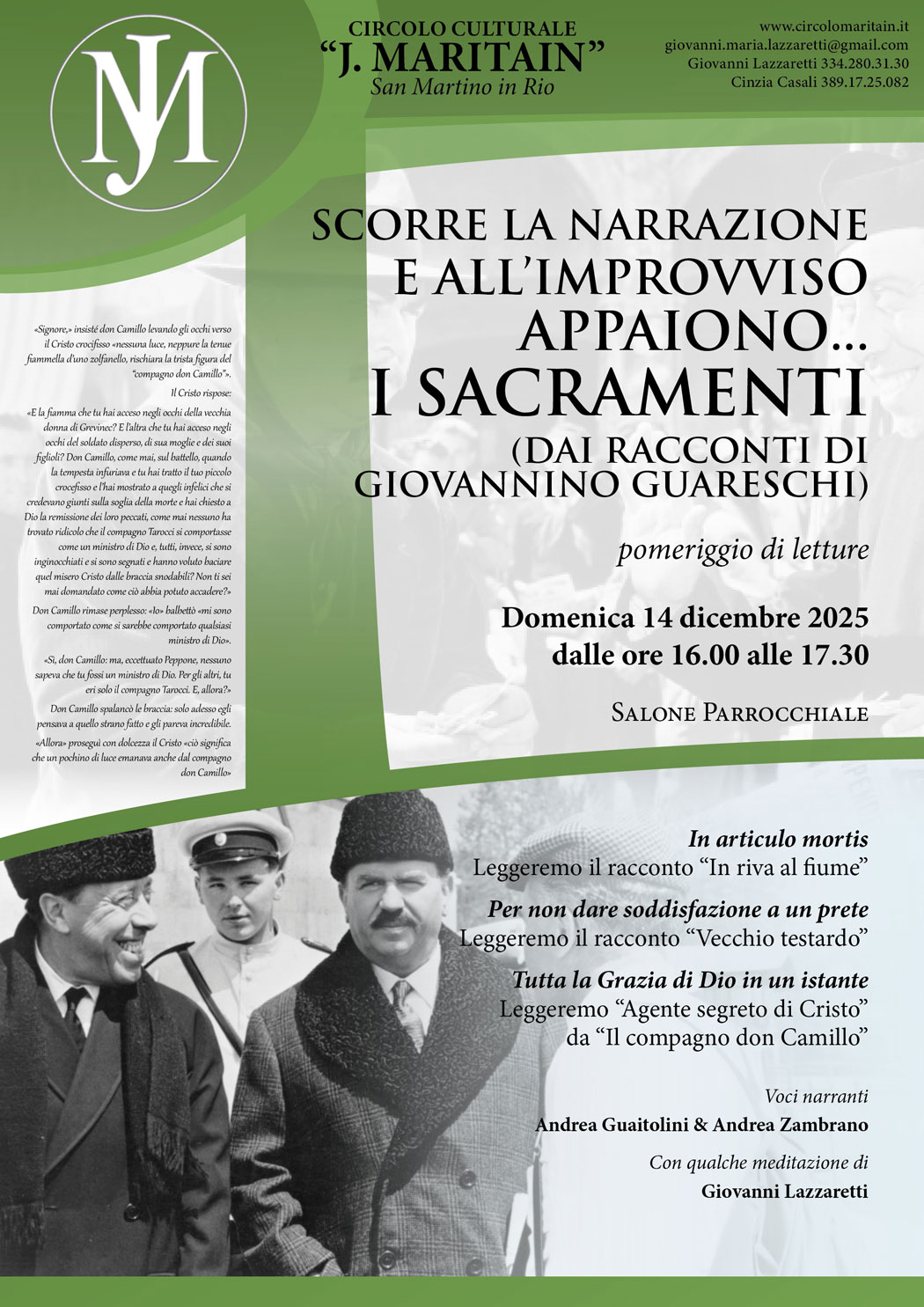 Scorre la narrazione e all'improvviso appaiono... i Sacramenti - dai racconti di Giovannino Guareschi